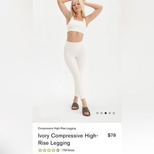 NWT Girlfriend Collective ivory compressive high rise legging - size S